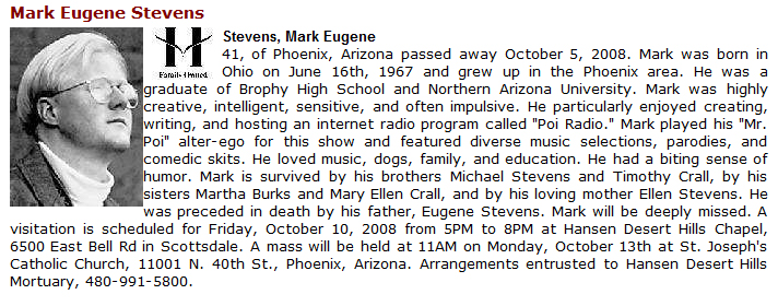 Mark Stevens obituary